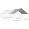 vidaXL Outdoor Chicken Cage 2.75x8x1.92 m Galvanised Steel vidaXL Outdoor Chicken Cage 2.75x8x1.92 m Galvanised Steel