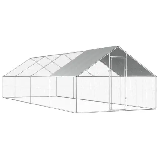 vidaXL Outdoor Chicken Cage 2.75x8x2 m Galvanised Steel