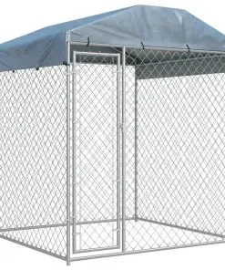 vidaXL Outdoor Dog Kennel with Canopy Top 193x193x225 cm