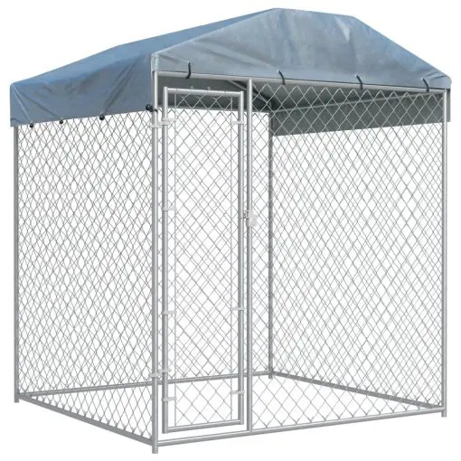 vidaXL Outdoor Dog Kennel with Canopy Top 2x2x2.1 m