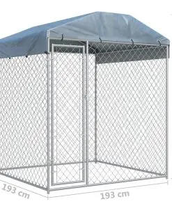 vidaXL Outdoor Dog Kennel with Canopy Top 2x2x2.1 m