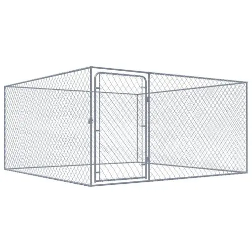 vidaXL Outdoor Dog Kennel Galvanised Steel 2x2x1 m