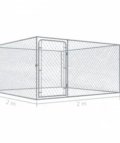 vidaXL Outdoor Dog Kennel Galvanised Steel 2x2x1 m