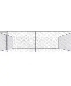 vidaXL Outdoor Dog Kennel Galvanised Steel 4x4x1 m