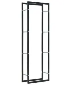 vidaXL Firewood Rack Black 50x20x150 cm Steel