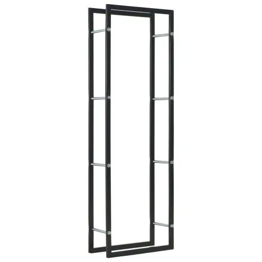 vidaXL Firewood Rack Black 50x20x150 cm Steel