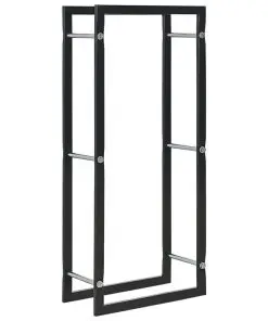 vidaXL Firewood Rack Black 44x20x100 cm Steel