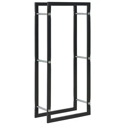 vidaXL Firewood Rack Black 44x20x100 cm Steel