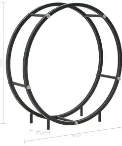 vidaXL Firewood Rack Black 70x20x70 cm Steel