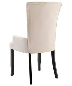 vidaXL Dining Chairs with Armrests 4 pcs Beige Fabric