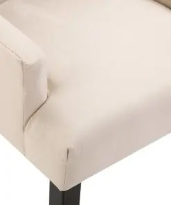 vidaXL Dining Chairs with Armrests 4 pcs Beige Fabric