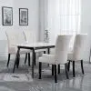 vidaXL Dining Chairs with Armrests 4 pcs Beige Fabric