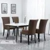 vidaXL Dining Chairs with Armrests 4 pcs Brown Fabric