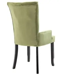 vidaXL Dining Chair with Armrests 2 pcs Light Green Velvet