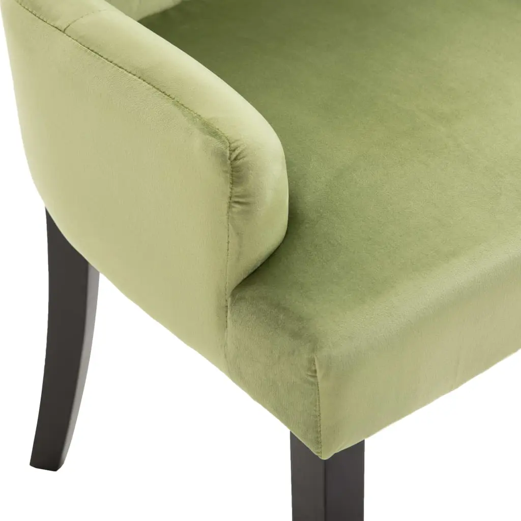 vidaXL Dining Chair with Armrests 2 pcs Light Green Velvet