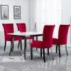 vidaXL Dining Chair with Armrests 4 pcs Red Velvet