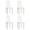 vidaXL Dining Chairs 4 pcs White Faux Leather