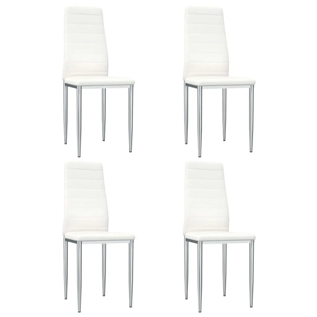 vidaXL Dining Chairs 4 pcs White Faux Leather