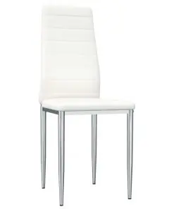vidaXL Dining Chairs 4 pcs White Faux Leather