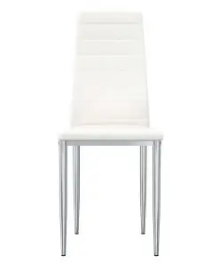 vidaXL Dining Chairs 4 pcs White Faux Leather
