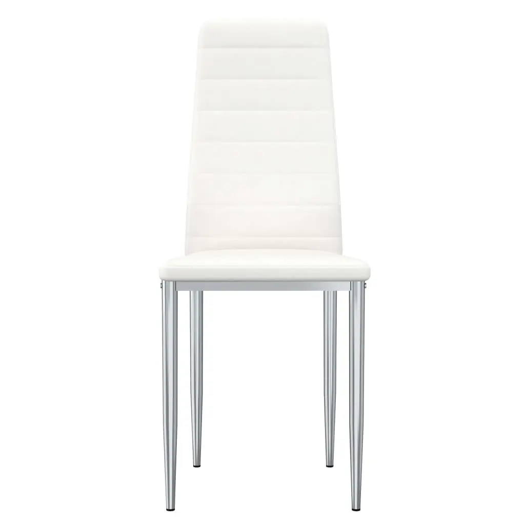 vidaXL Dining Chairs 4 pcs White Faux Leather