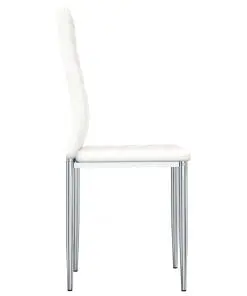 vidaXL Dining Chairs 4 pcs White Faux Leather