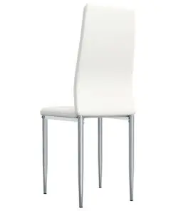 vidaXL Dining Chairs 4 pcs White Faux Leather