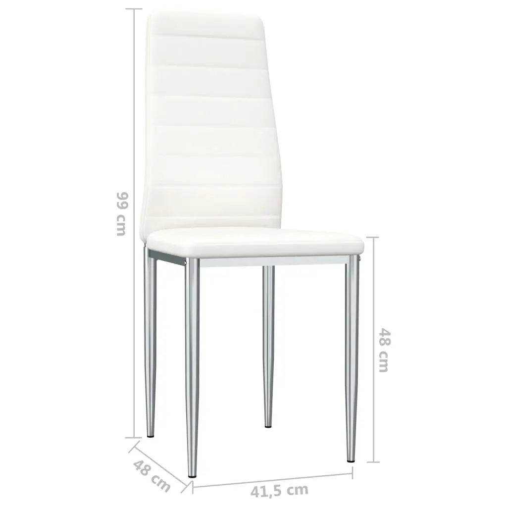 vidaXL Dining Chairs 4 pcs White Faux Leather