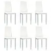vidaXL Dining Chairs 6 pcs White Faux Leather