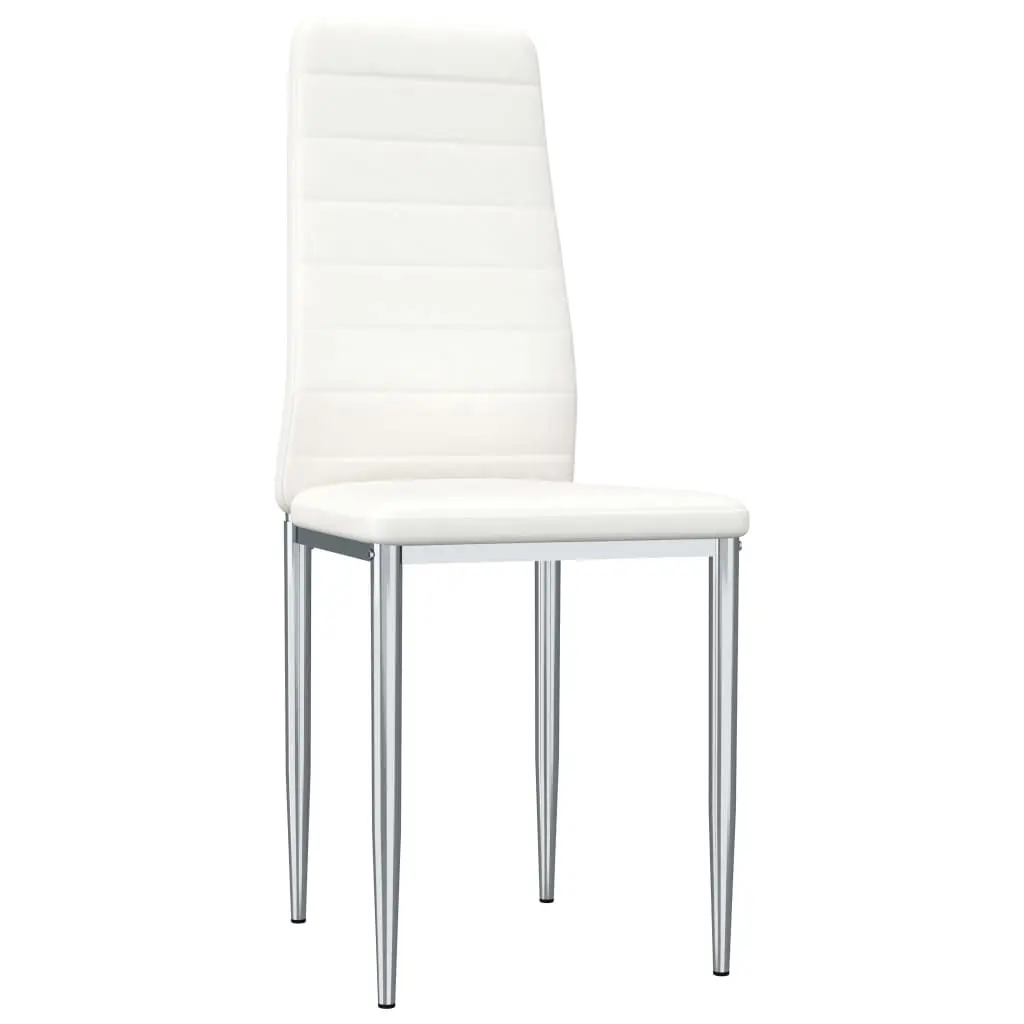 vidaXL Dining Chairs 6 pcs White Faux Leather