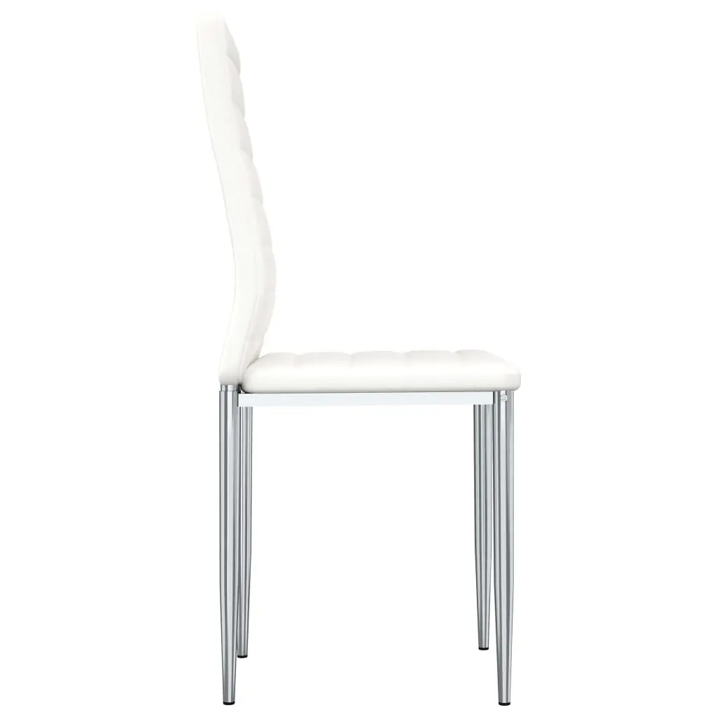 vidaXL Dining Chairs 6 pcs White Faux Leather