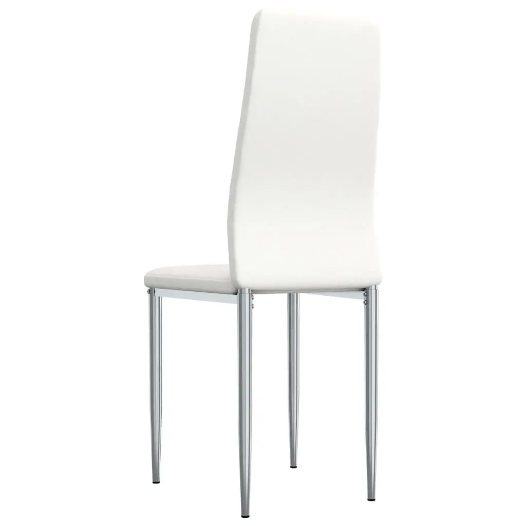 vidaXL Dining Chairs 6 pcs White Faux Leather