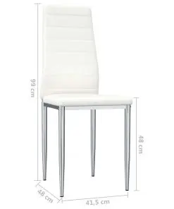 vidaXL Dining Chairs 6 pcs White Faux Leather
