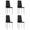 vidaXL Dining Chairs 4 pcs Black Faux Leather