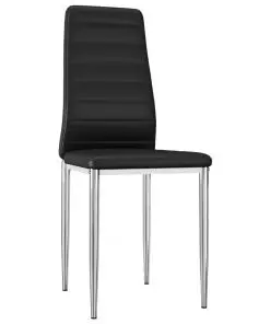 vidaXL Dining Chairs 4 pcs Black Faux Leather