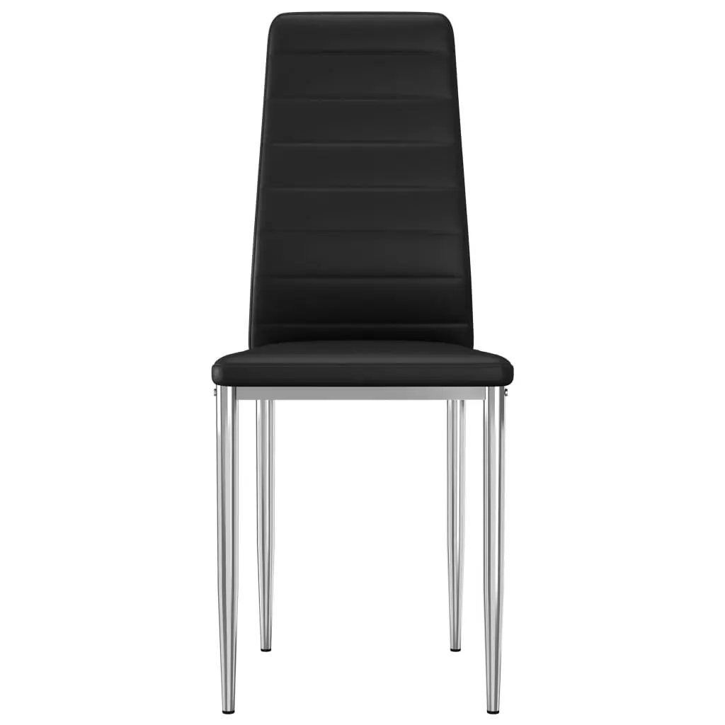 vidaXL Dining Chairs 4 pcs Black Faux Leather