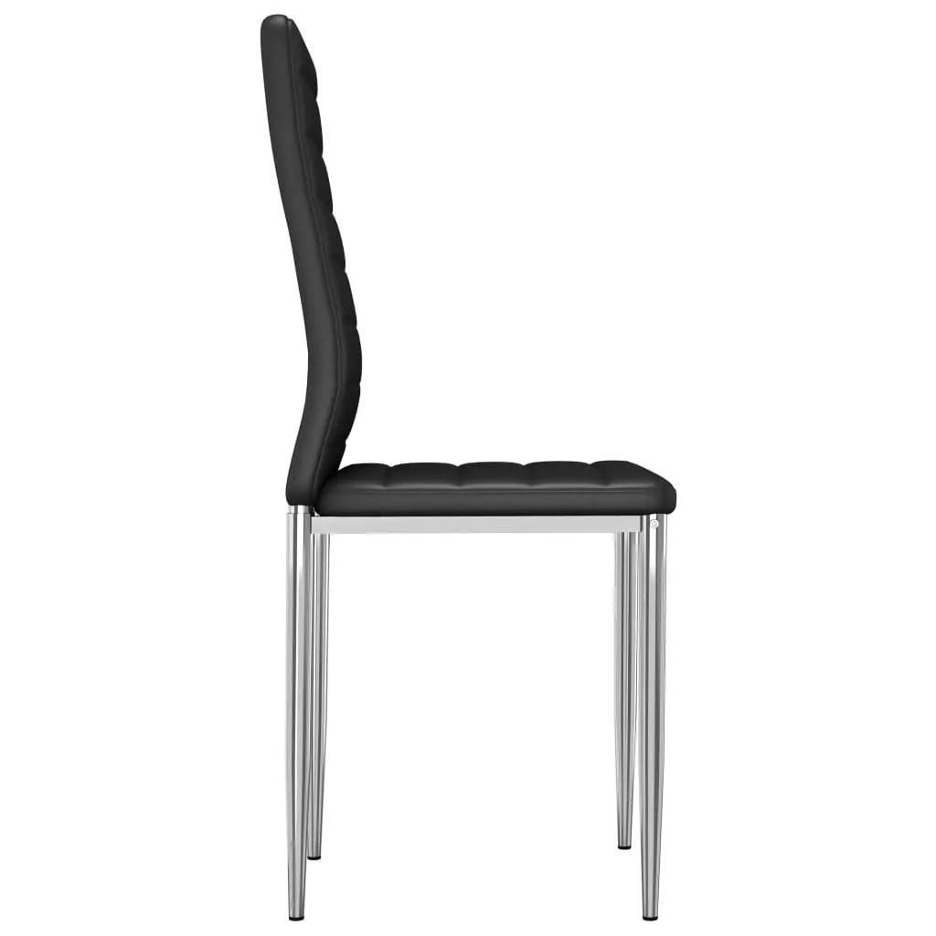 vidaXL Dining Chairs 4 pcs Black Faux Leather