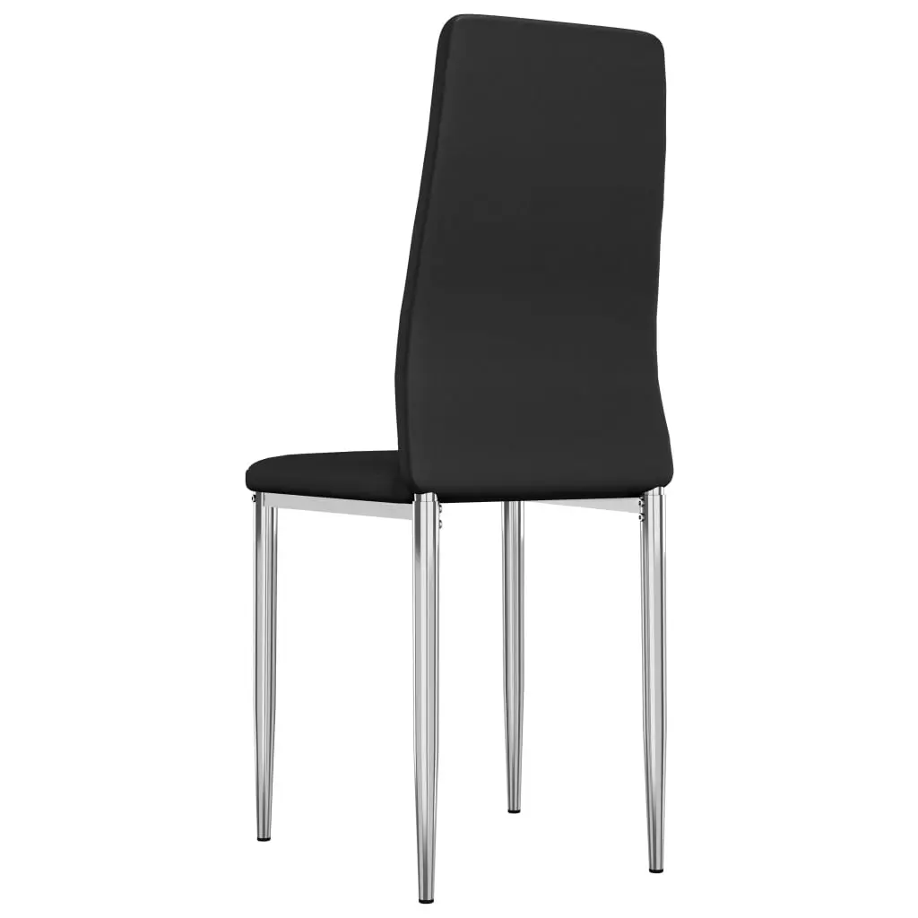 vidaXL Dining Chairs 4 pcs Black Faux Leather