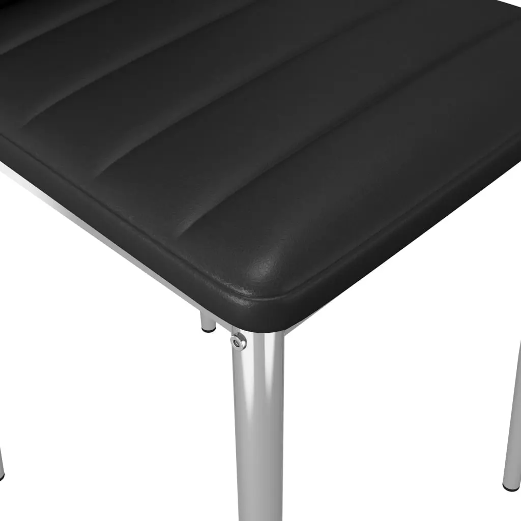 vidaXL Dining Chairs 4 pcs Black Faux Leather