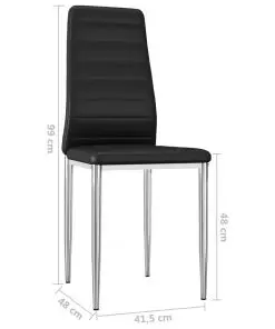 vidaXL Dining Chairs 4 pcs Black Faux Leather