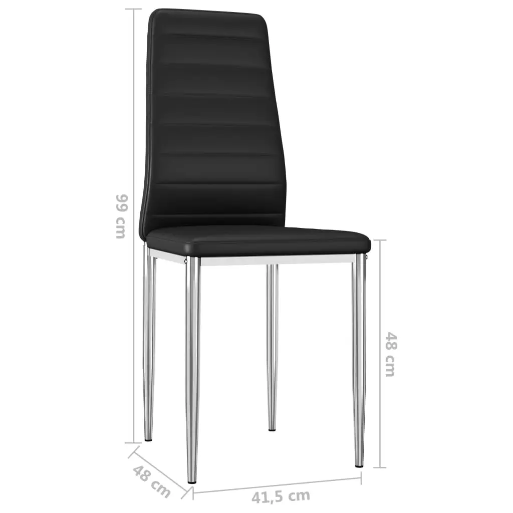 vidaXL Dining Chairs 4 pcs Black Faux Leather