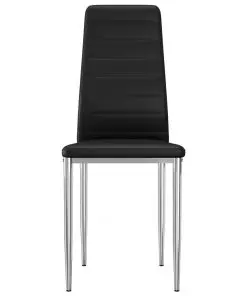 vidaXL Dining Chairs 6 pcs Black Faux Leather