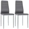 vidaXL Dining Chairs 2 pcs Grey Faux Leather