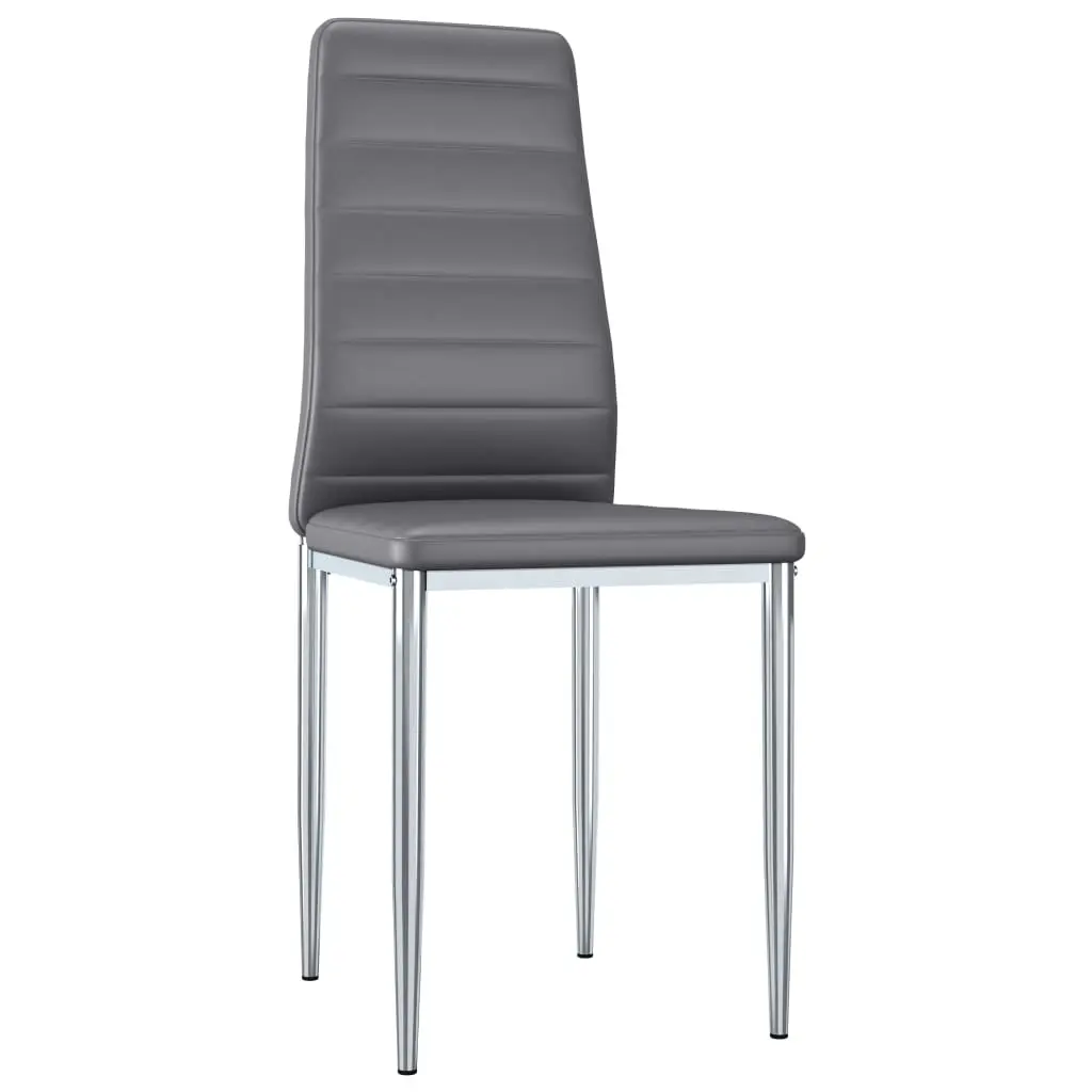 vidaXL Dining Chairs 2 pcs Grey Faux Leather