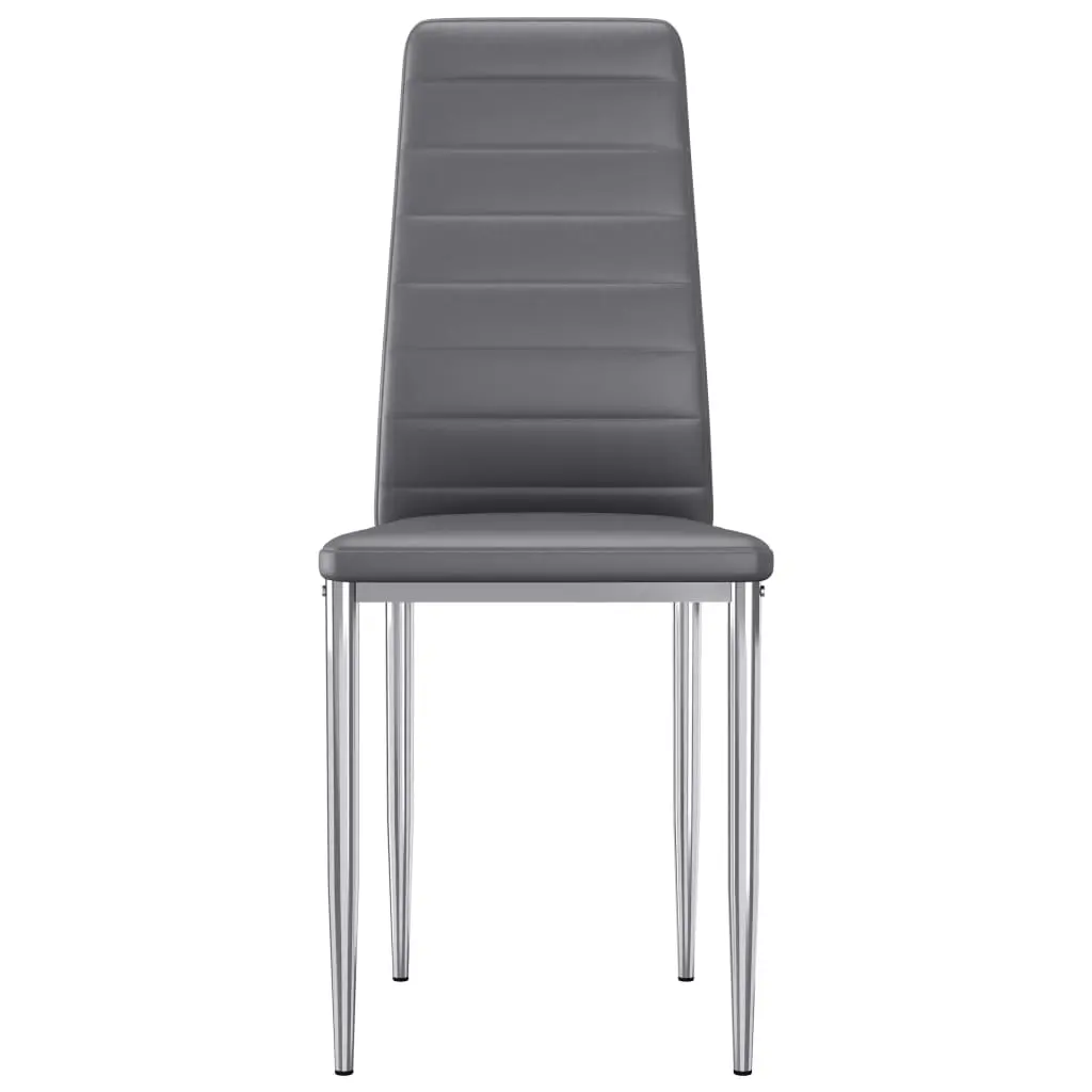 vidaXL Dining Chairs 2 pcs Grey Faux Leather