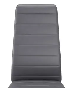 vidaXL Dining Chairs 2 pcs Grey Faux Leather