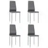 vidaXL Dining Chairs 4 pcs Grey Faux Leather