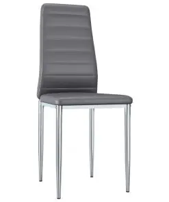 vidaXL Dining Chairs 4 pcs Grey Faux Leather