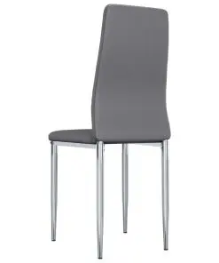 vidaXL Dining Chairs 4 pcs Grey Faux Leather
