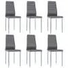 vidaXL Dining Chairs 6 pcs Grey Faux Leather